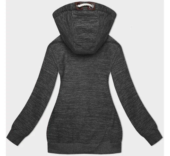 Dámská mikina v grafitové melanžové barvě s kapucí model 19664152 - 6&8 Fashion Dámská mikina v grafitové melanžové barvě s kapucí model 19664152 - 6&8 Fashion
