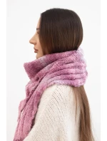 Dámsky mäkký a teplý vlnený šál vo farebných pruhoch KN19 tmavoružový