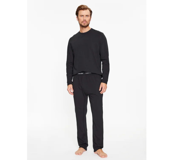 Pánske pyžamo L/S PANT SET 000NM2510E UB1 čierne - Calvin Klein