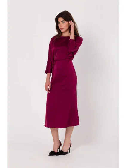 Dámske šaty K177 burgundy - Makover Dámske šaty K177 burgundy - Makover
