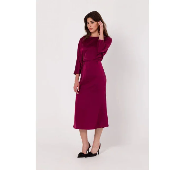 Dámske šaty K177 burgundy - Makover Dámske šaty K177 burgundy - Makover