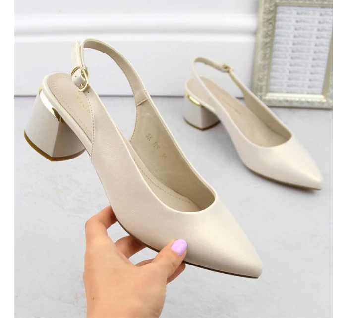 Sergio Leone W SK439B perlové elegantné plné sandále