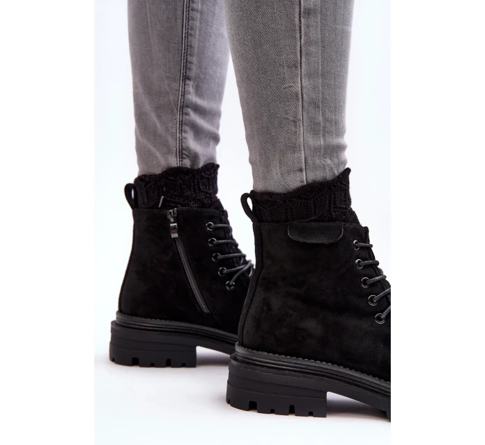 Damskie Botki Trapery Na Suwak Czarne Apolosi Damskie Botki Trapery Na Suwak Czarne Apolosi