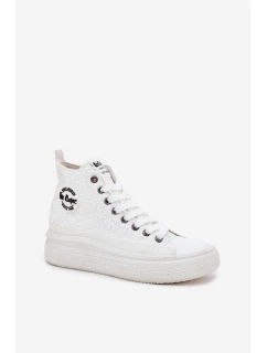 Trampki Damskie Na Platformie Lee Cooper LCW-25-44-3209L Biale