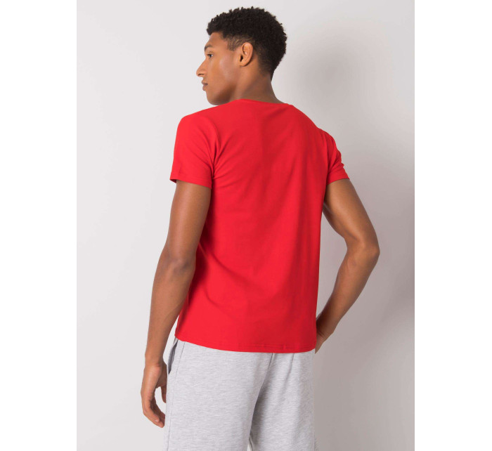 Pánske červené bavlnené tričko s potlačou
