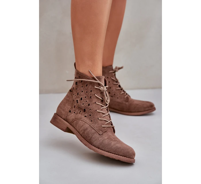 Šněrovací boty model 21954777 hnědé - S.Barski Šněrovací boty model 21954777 hnědé - S.Barski