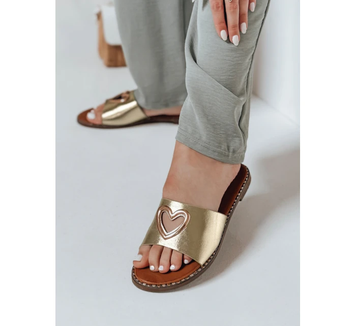 Dámské žabky se srdcem gold Dstreet model 21971170 - FashionStreet