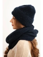 Dámsky mäkký pletený set čiapky a šálu modrý Dámsky mäkký pletený set čiapky a šálu modrý