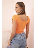 Dámská klasická bavlněná blůza s krátkým rukávem modrá Dámská klasická bavlněná blůza s krátkým rukávem modrá