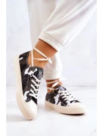 Damskie Materiałowe Trampki Moro BIG STAR JJ274237 Biało-Szare Damskie Materiałowe Trampki Moro BIG STAR JJ274237 Biało-Szare