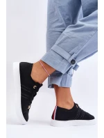 Damskie Sznurowane Trampki Czarne Etna Damskie Sznurowane Trampki Czarne Etna