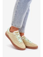 Zamszowe Buty Sportowe Sneakersy Damskie D.Franklin DFSH387005 Limonkowe