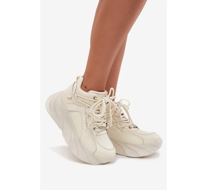 Dámské tenisky přírodní kůže  bílá model 21711773 - Goe