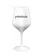 POHODINDA - biely nerozbitný pohár na víno 470 ml