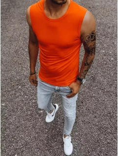 Pánské tričko bez rukávů s potiskem oranžové Dstreet model 21965043 - FashionStreet