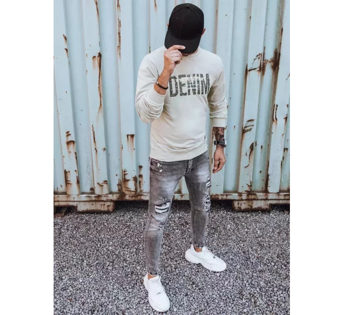 Pánská mikina s potiskem béžová Dstreet model 21966046 - FashionStreet