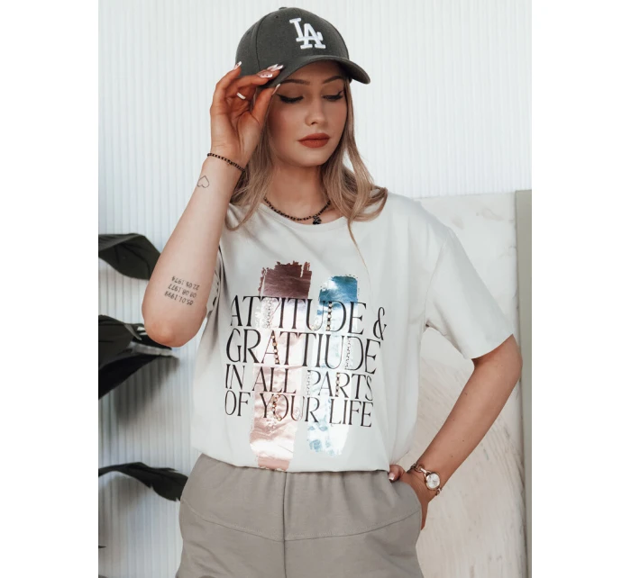 Dámské tričko světle šedé Dstreet model 21976510 - FashionStreet Dámské tričko světle šedé Dstreet model 21976510 - FashionStreet