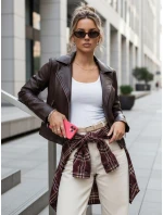 Dámska kockovaná košeľa s rozstrapkanými okrajmi bordová FashionStreet DY0484