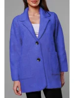 Krátky vlnený prehoz cez oblečenie typu alpaka v nevädzovej farbe (7108-1)