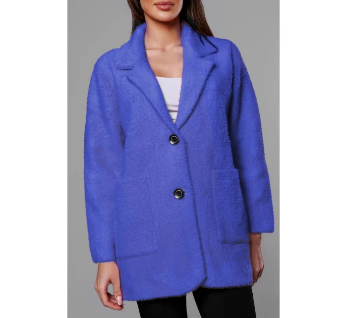 Krátky vlnený prehoz cez oblečenie typu alpaka v nevädzovej farbe (7108-1)