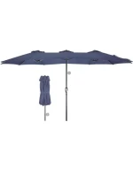 ZÁHRADNÝ PARASOL XXXL 2,7x4,6 m ŠEDÝ SASKA GARDEN