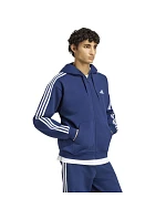 Pánska mikina adidas Essentials 3-Stripes Fleece Full-Zip Hoodie, tmavomodrá KY4144