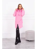 Oversize tunika s obálkou vpredu svetlo ružová