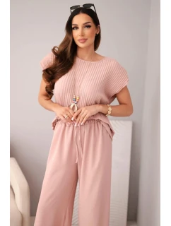 Komplet z + spodnie tmavě pudrově růžová model 22010202 - K-Fashion