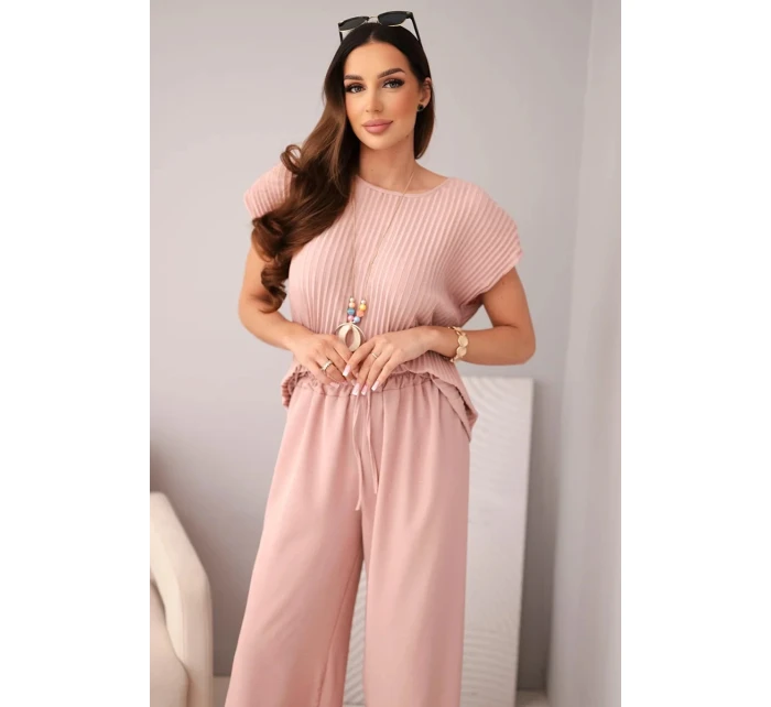 Komplet z + spodnie tmavě pudrově růžová model 22010202 - K-Fashion Komplet z + spodnie tmavě pudrově růžová model 22010202 - K-Fashion