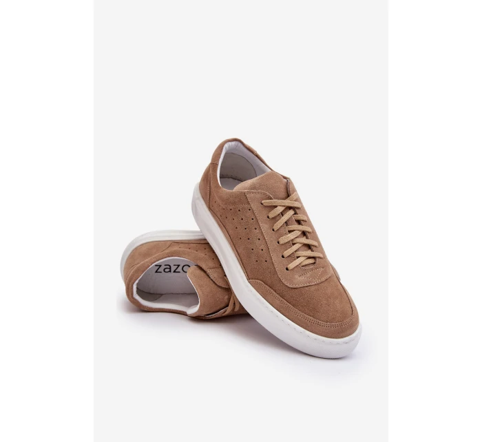 Pánské semišové sportovní boty model 21641511 béžové - Zazoo