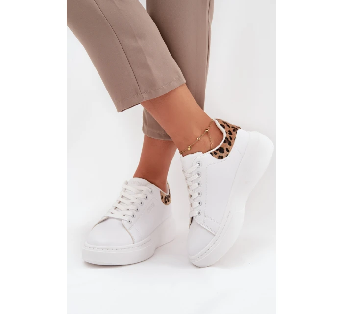Sneakersy Damskie Na Platformie Big Star SS274247 Białe Panterka Sneakersy Damskie Na Platformie Big Star SS274247 Białe Panterka
