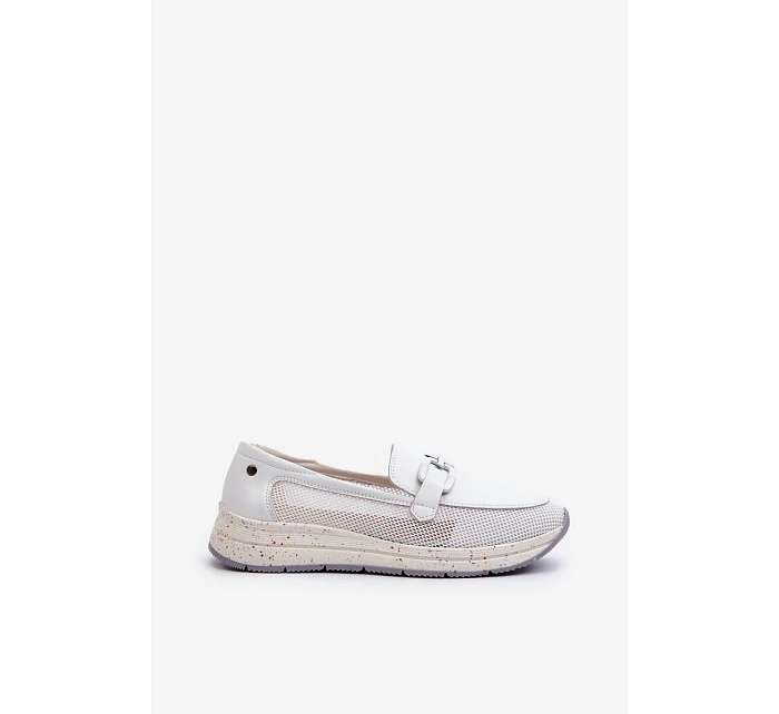 Dámske kožené mokasíny D&A TW210 white - S.Barski