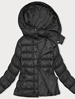 Dámska prešívaná zimná bunda s kapucňou čierna (YP-22075-1)