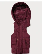Dámska páperová bunda bez kapucne Goodlookin Burgundy (B8600-27)