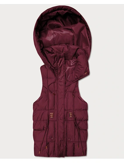 Dámska páperová bunda bez kapucne Goodlookin Burgundy (B8600-27)