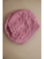 Dámská zimní čepice z vlny s ozdobným vzorem model 21782965 fialová - K-Fashion