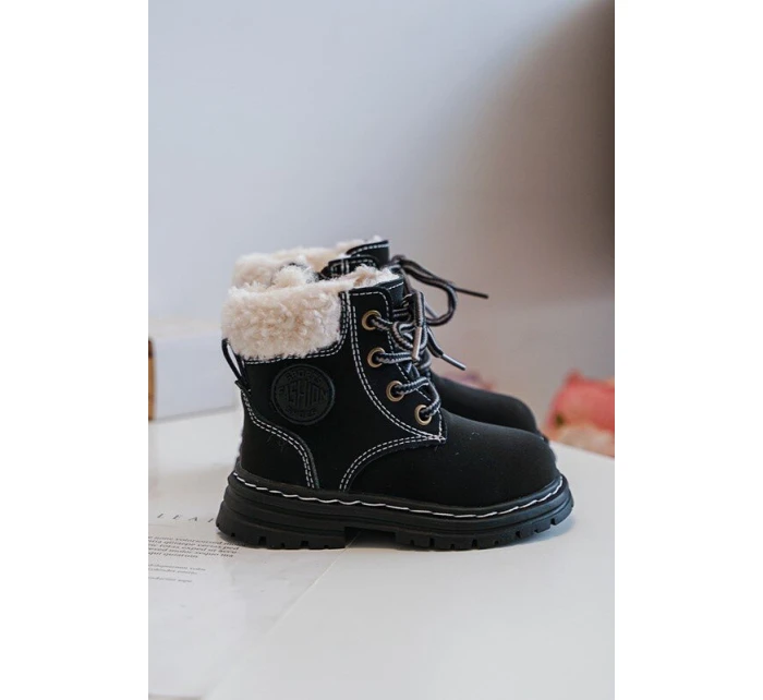 Dětské Trapery Botky Na Zip s Černé model 21640246 - Boto Dětské Trapery Botky Na Zip s Černé model 21640246 - Boto