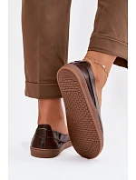 Kožené baleríny Barefoot model 22073665 Čokoládové - Zazoo