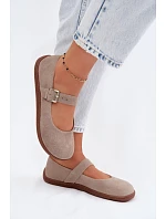 Baleríny Barefoot z přírodní semiš Zazoo 316 Cappuccino