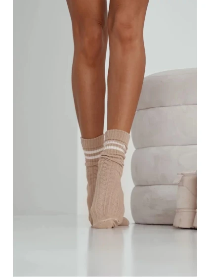 Dámske ponožky Cop s pruhmi béžová Dámske ponožky Cop s pruhmi béžová