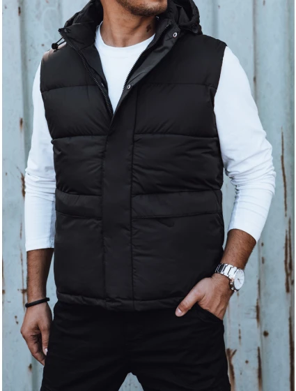 Pánská prošívaná vesta s kapucí černá Dstreet model 21979585 - FashionStreet