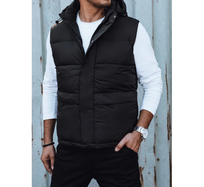 Pánská prošívaná vesta s kapucí černá Dstreet model 21979585 - FashionStreet
