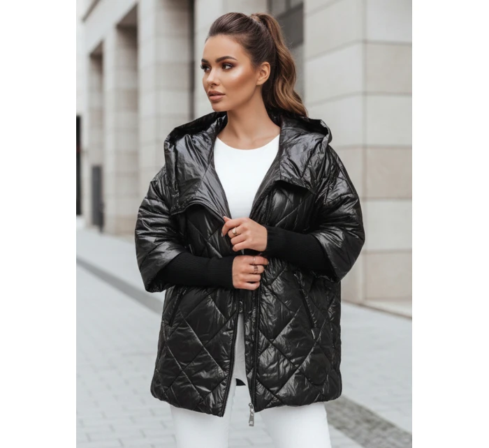 Dámská přechodná prošívaná bunda oversize černá model 21986694 - Dstreet