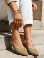 Dámske semišové baleríny v khaki farbe FashionStreet khaki ZY1350