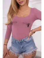 model 18746060 body s potiskem pistole tmavě růžové - K-Fashion