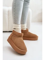 Skórzane Zamszowe Śniegowce Na Platformie Camel Nereviana Skórzane Zamszowe Śniegowce Na Platformie Camel Nereviana