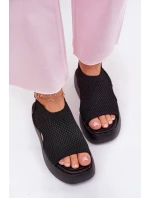 Sandały Damskie Na Platformie Czarne Kavira Sandały Damskie Na Platformie Czarne Kavira