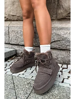 Dámské kožené semišové zimní boty Big Star model 22386333 hnědé - Big Star Shoes