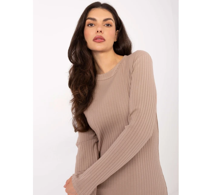 Sukienka RV SK model 21787946 ciemny bezowy - FPrice Sukienka RV SK model 21787946 ciemny bezowy - FPrice