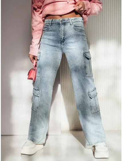 Dámské kalhoty cargo denim modré Dstreet model 21981255 - FashionStreet